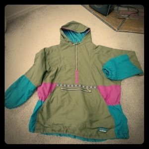 LL Bean vintage Anorak pull over jacket.